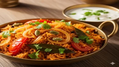 food, recipe, tomato pulao