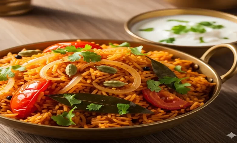 food, recipe, tomato pulao